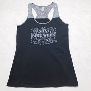 District Ohio Bike Week Sandusky Racerback Tank Top Black Gray Large